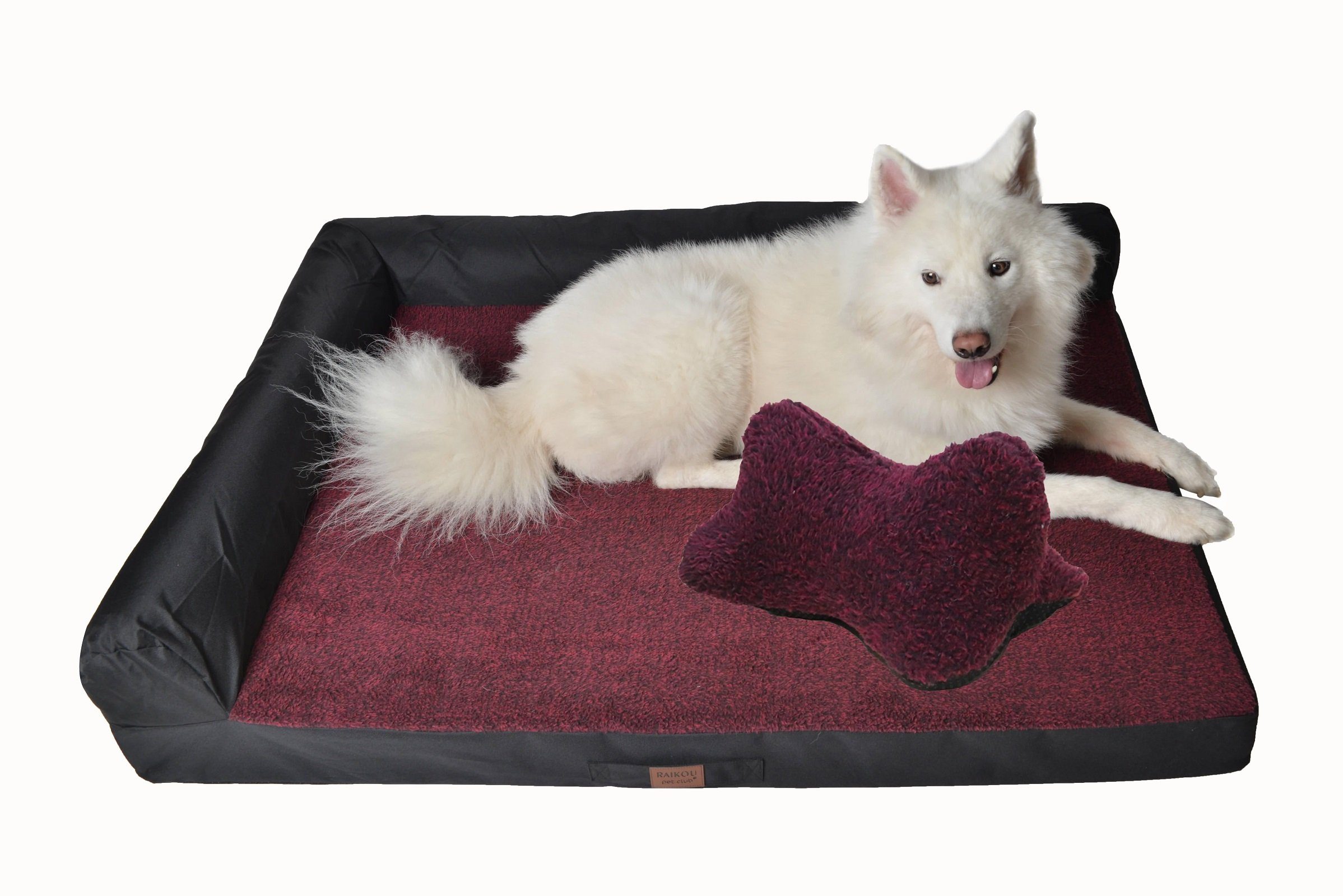 Weiches Hundebett Mit Erhöhten Rändern – 60x60x20 Cm, Waschbar, Rutschfest, Für Kleine Bis Mittelgroße Hunde (Rose)